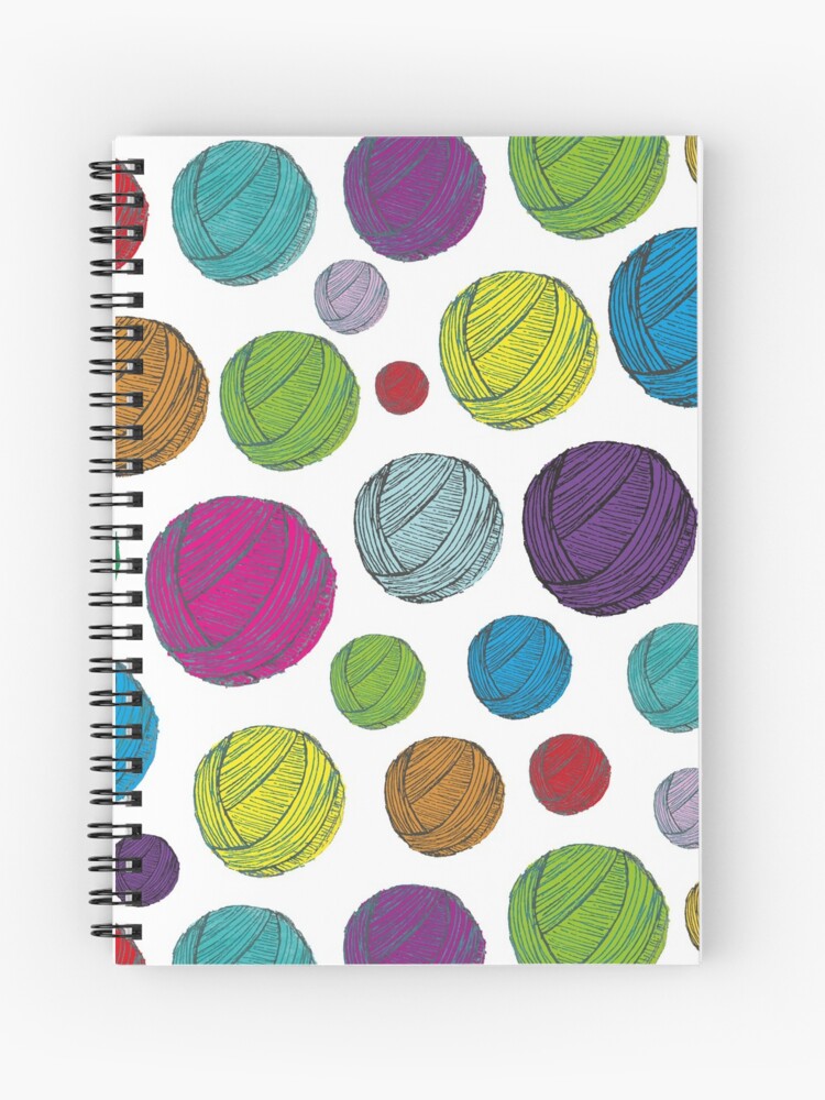 Knitting Hobbies Series. Rainbow Yarn Abstract 2 Spiral Notebook