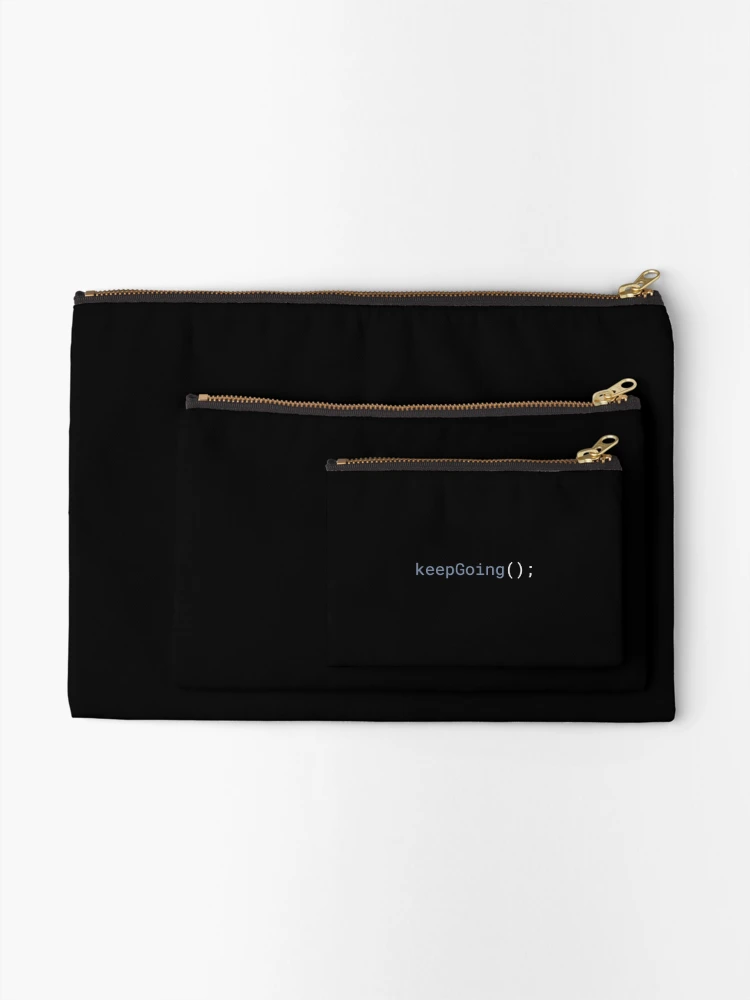 Thumbnail 2 of 4, Zipper Pouch, JavaScript - Keep Going designed and sold by developer-gifts.