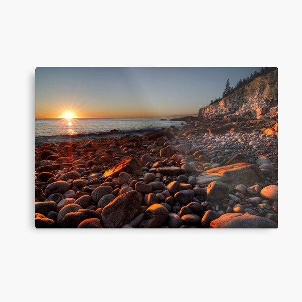 Sunrise at Rocky Beach, Acadia NP, ME Metal Print