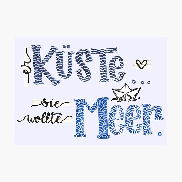 Er Küste. Sie wollte Meer. Fotodruck
