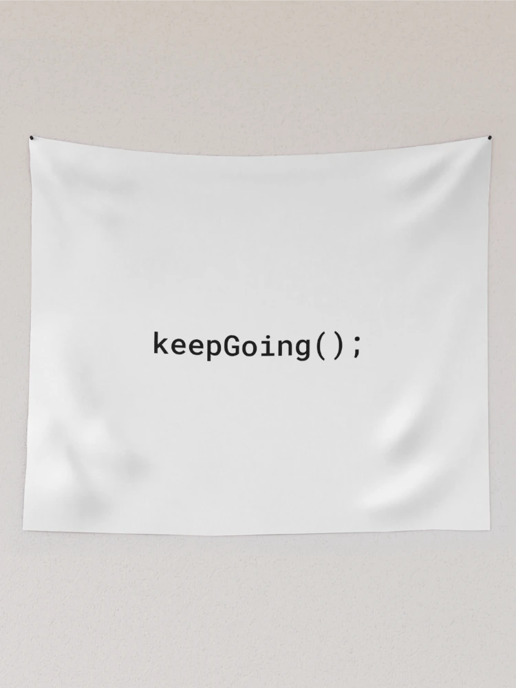 Aperçu 2 sur 3. Tentures avec l'œuvre JavaScript - Continuez (Inversé) créée et vendue par developer-gifts.