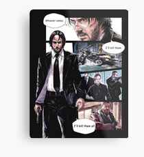 Keanu Baba Yaga Comic Art Reeves Metal Print