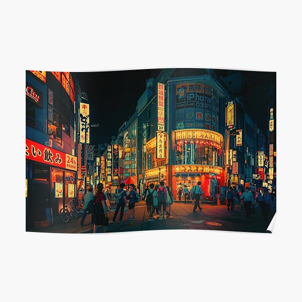 Shinjuku - Japan Night Photo Poster
