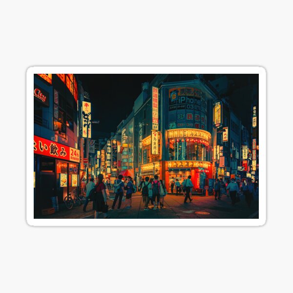 Shinjuku - Japan Night Photo Sticker