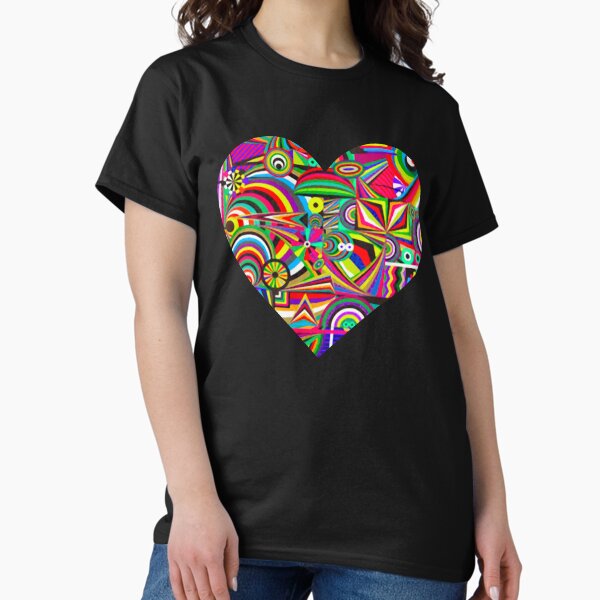 Item preview, Psychedelic Acid Trip Geometric Blacklight Rave Heart designed and sold by willybadu.