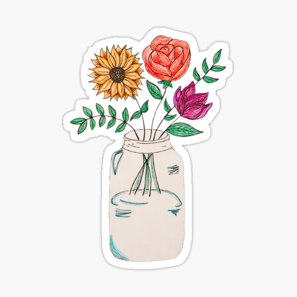 Jar of Flowers Sticker