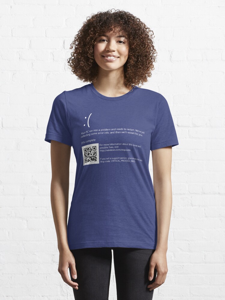 BSOD - Blue screen of death Windows 10 Essential T-Shirt for Sale by  uselessthoughts