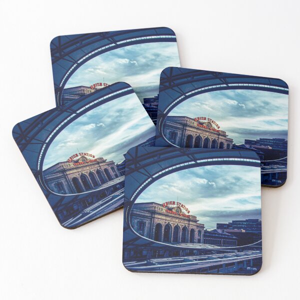 Item preview, Union Station // Downtown Denver Travel and Train Station Retro Red Sign City Scape Photography  designed and sold by catbyrdcolorado.