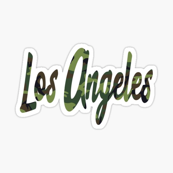 Los Angeles, California LA Camoflauge Typography Sticker