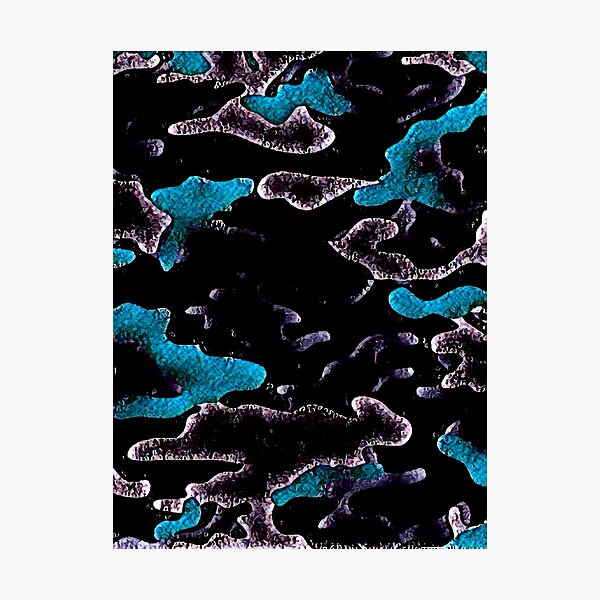 Black Liight Rave Camo Photographic Print