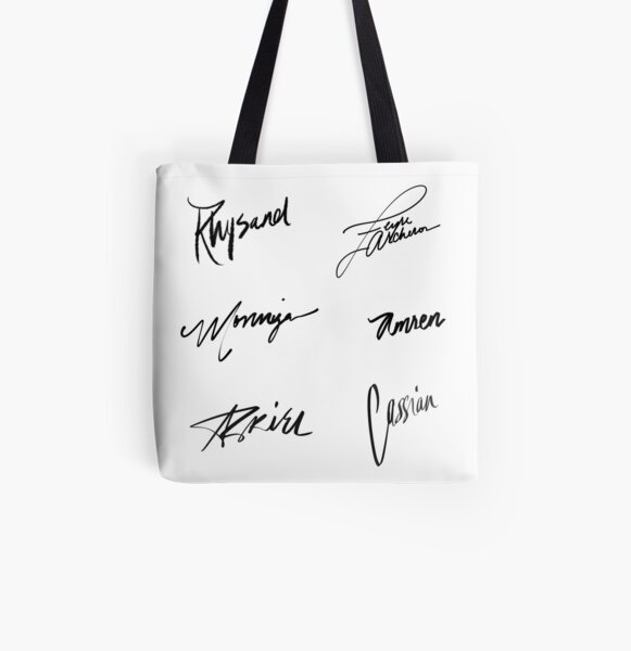 A Court of Thorns and Roses | Character Signatures All Over Print Tote Bag