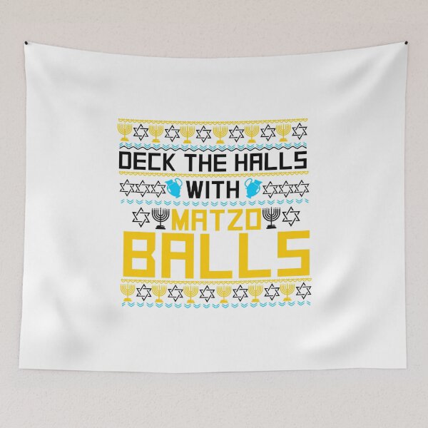 Item preview, Deck The Halls with Matzo Balls ugly hanukkah sweater design designed and sold by hadleydesigns.