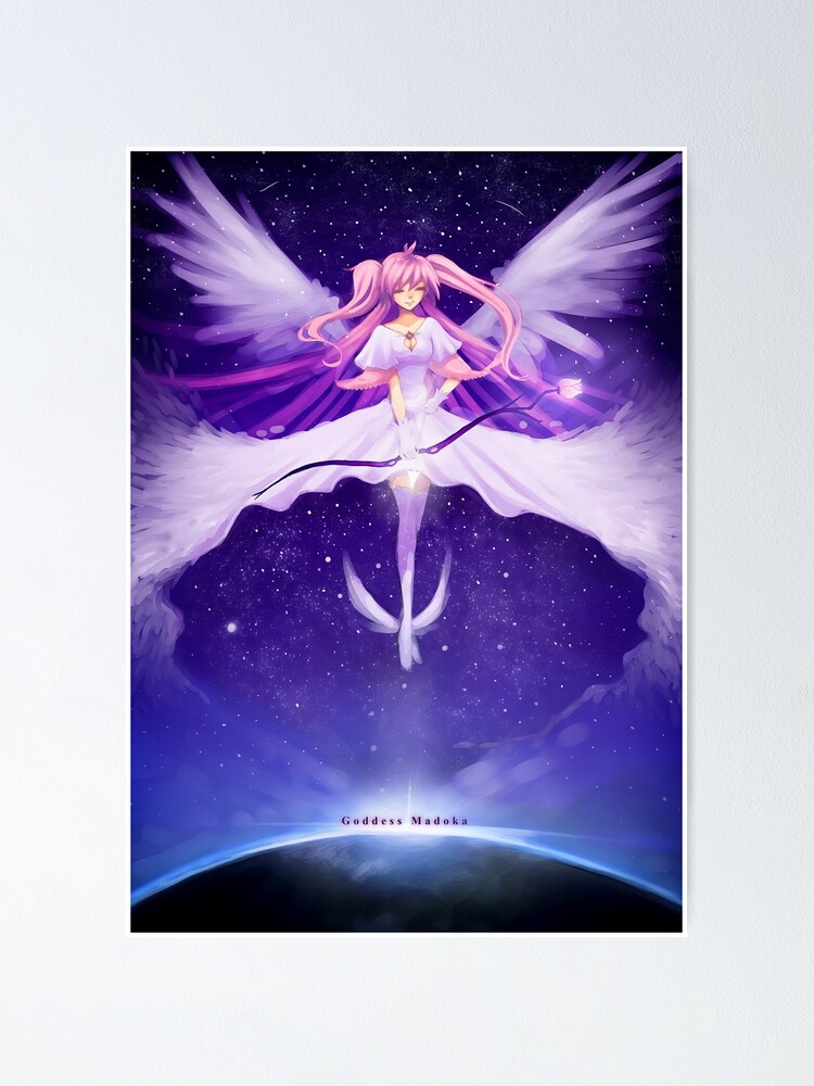 Goddess Madoka Fanart Anime Poster Poster By Puffyko Redbubble