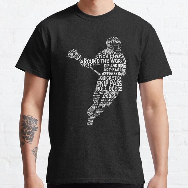 Lacrosse Player, Typography, LAX Terminology Classic T-Shirt