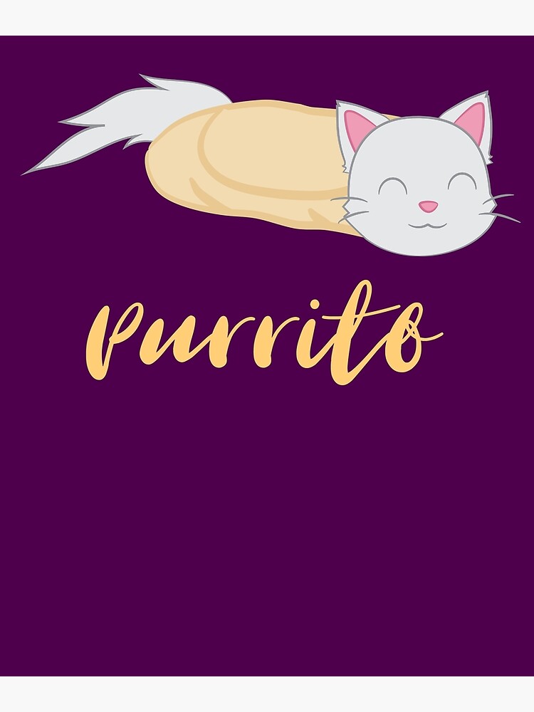 Carte De Vœux Purrito Jeu De Mots Amusant Avec Un Chat Par Palaodesigns Redbubble