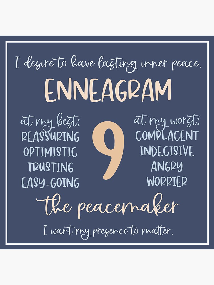 "Enneagram Type Nine" Sticker for Sale by knuss34 | Redbubble