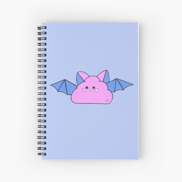 Halloween cute cloud bat, version blue and purple Spiral Notebook