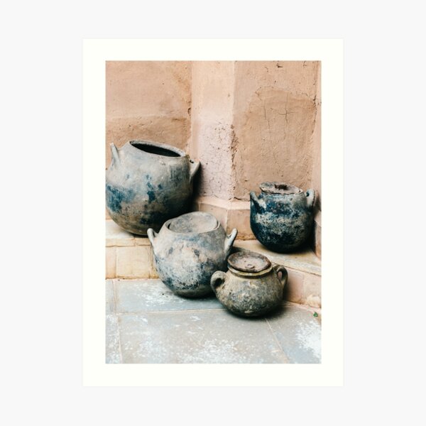 Pottery in earth tones | Ourika Marrakech Morocco | Still life photography Art Print