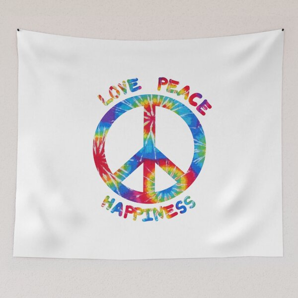 Item preview, Love Peace Happiness I 60s 70s Peace Tie Dye Hippie Design designed and sold by Amazing Designs.