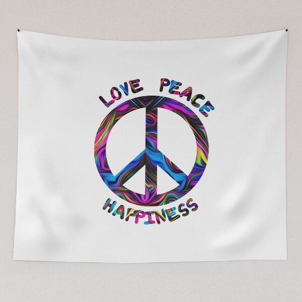 Item preview, Love Peace Happiness I 60s 70s Peace Tie Dye Hippie Design designed and sold by Amazing Designs.