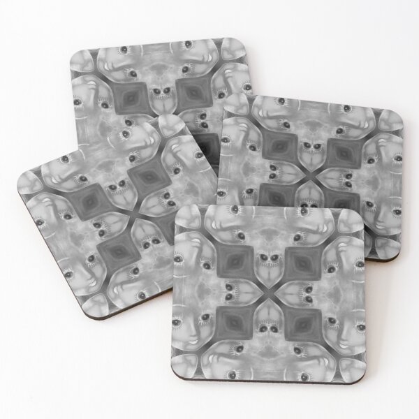 Item preview, Mosaic of Dolls, Halloween Collection 2019, Black and White Abstract Pattern, by Bennydoscope designed and sold by Bennydoscope.