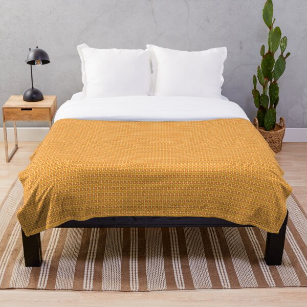 Pseudo crochet pattern in orange and yellow Throw Blanket