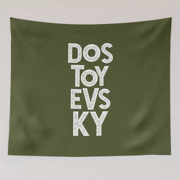Item preview, Dostoevsky Typography 2. Russian Literature Typography on Olive Green designed and sold by kierkegaard.
