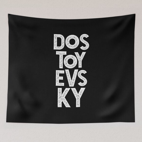 Item preview, Dostoevsky Typography 2. Russian Literature Lettering. White Retro Distressed Black and White designed and sold by kierkegaard.