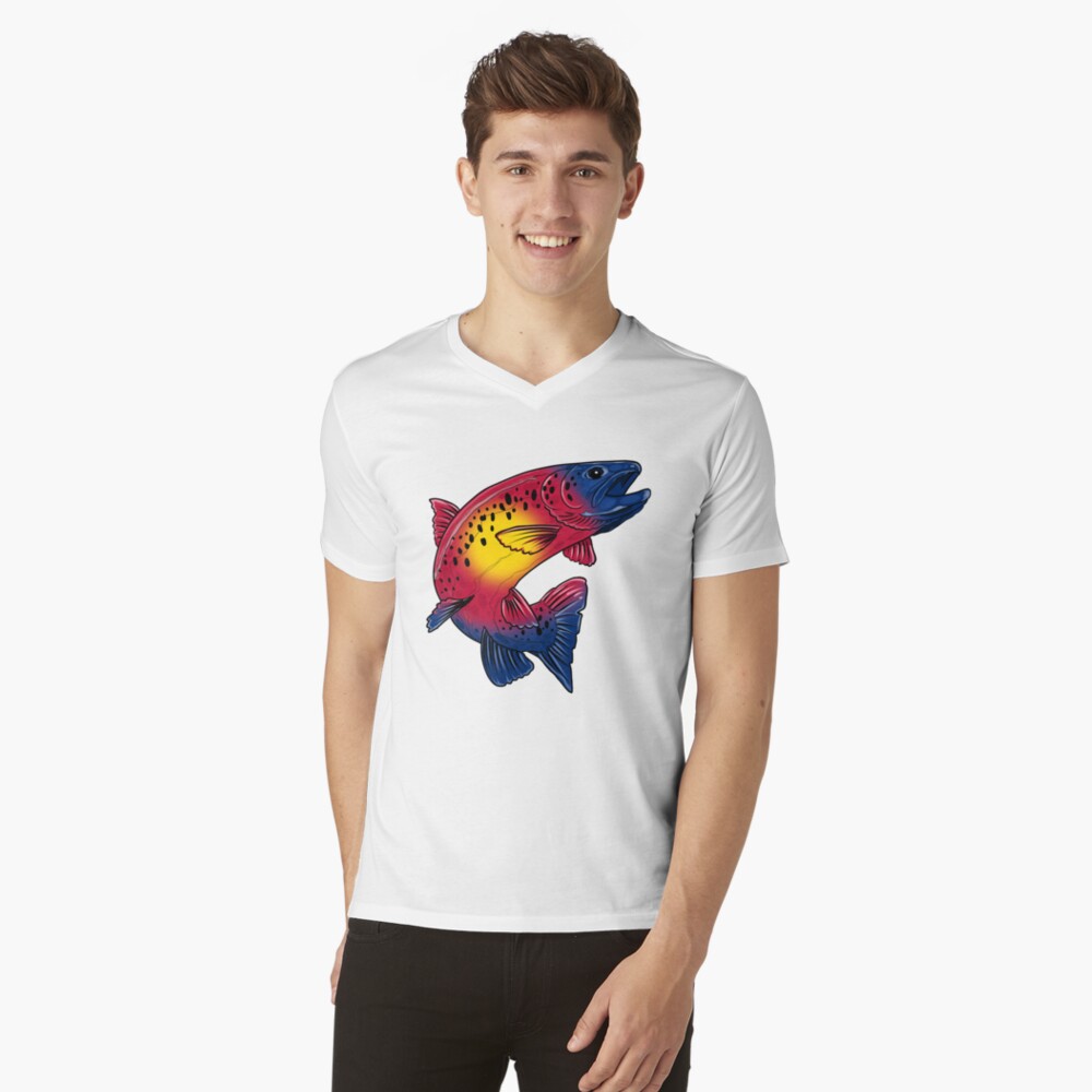 Vista previa del artículo con la obra «Camiseta de cuello en V», diseñado y vendido por PaintchipsArt.