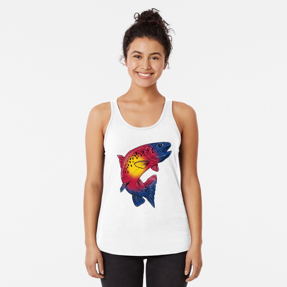 Vista previa del artículo con la obra «Camiseta con espalda nadadora», diseñado y vendido por PaintchipsArt.