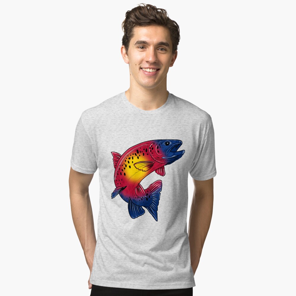 Vista previa del artículo con la obra «Camiseta de tejido mixto», diseñado y vendido por PaintchipsArt.