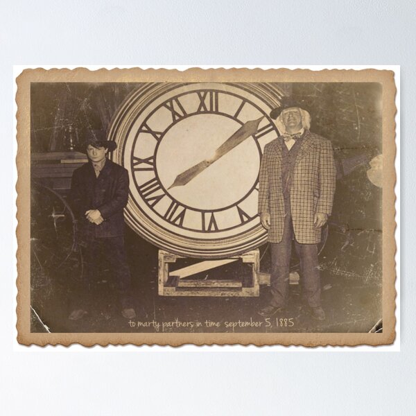 Item preview, Marty & Doc with Clock (With Text) designed and sold by CRUCIBLE 2020.