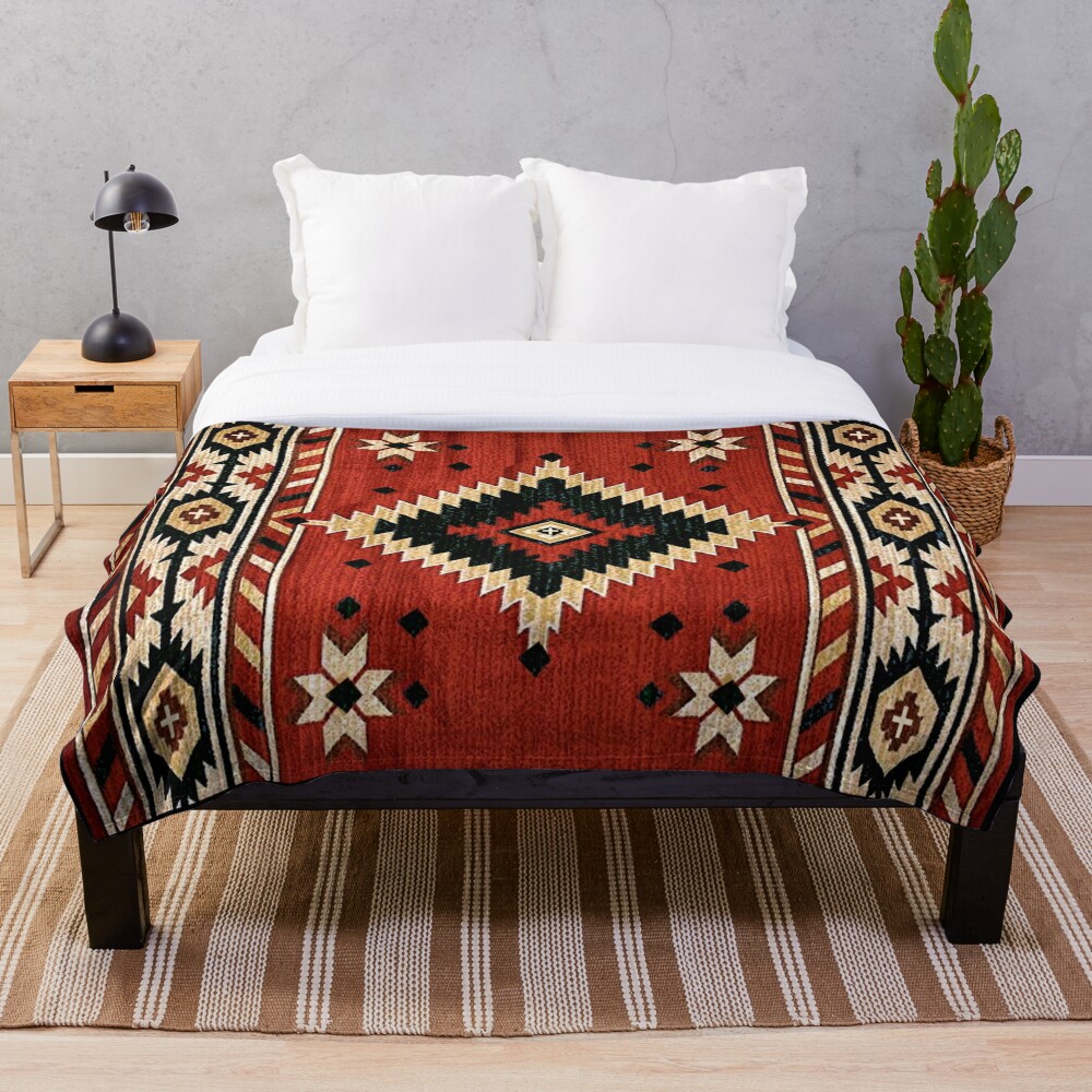 Aztec Holiday 1 Throw Blanket By Deniseta Redbubble