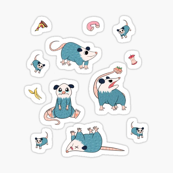 Possum Stickers Positive Stickers for Adults Cartoon Glass Small Object  Stickers Luggage Guitar Toddler Christmas Stickers