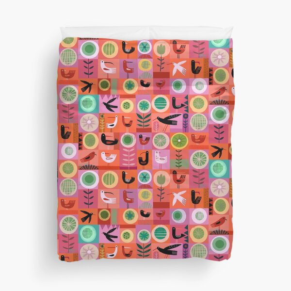 Birds and Circles Duvet Cover