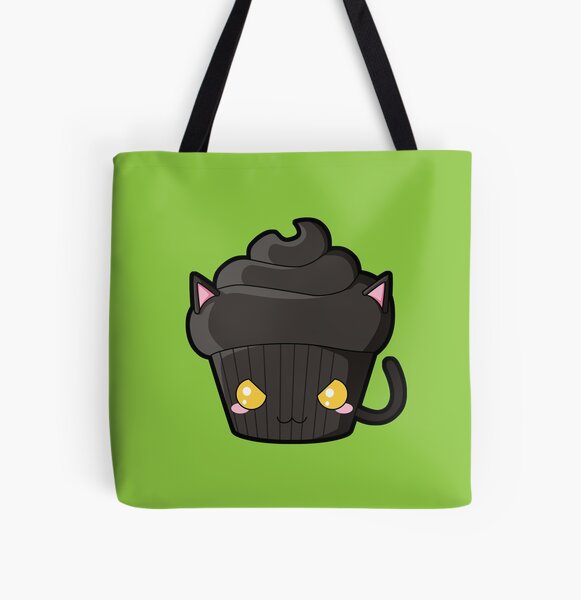 Spooky Cupcake - Black Cat All Over Print Tote Bag