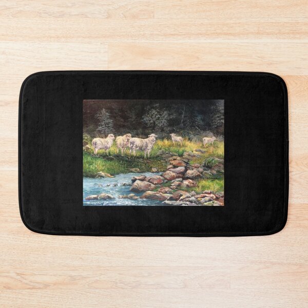 Item preview, New Zealand Grazing Sheep, Original Acrylic Painting designed and sold by Sharon Schwalbe.