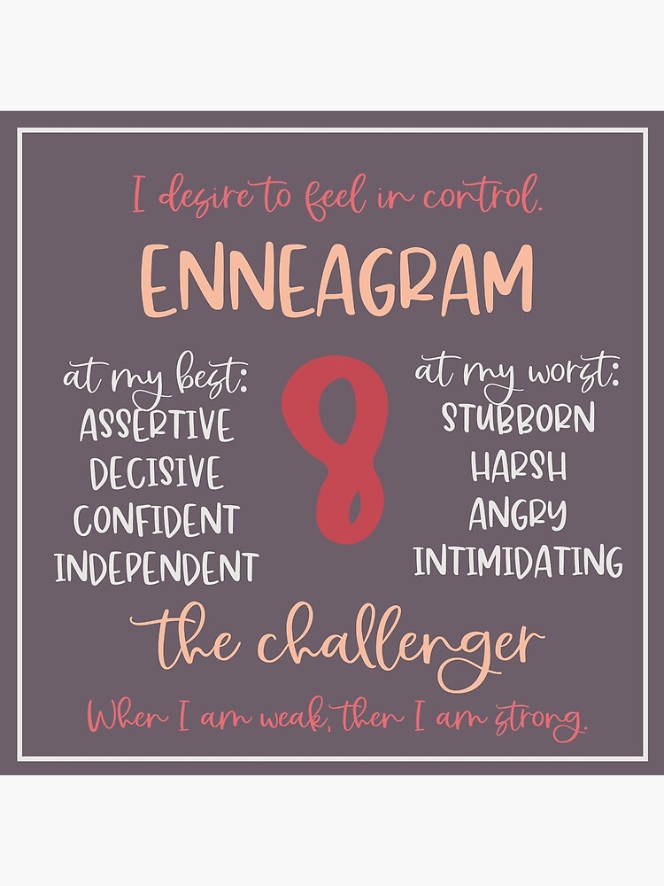 Enneagram Type 8 Alphabet Art Print Etsy - Photos