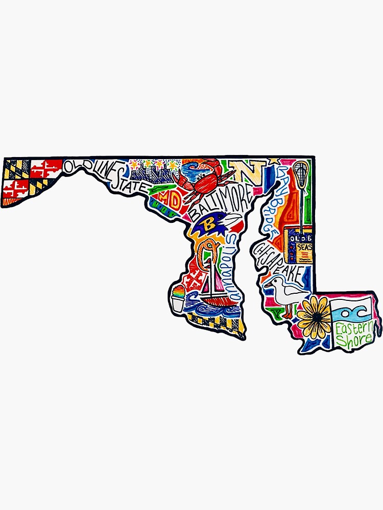 Thumbnail 3 of 3, Sticker, Maryland designed and sold by mlbunting.