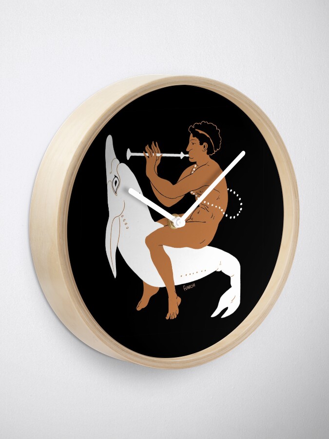 Alternate view of Etruscan Youth Riding Dolphin Clock