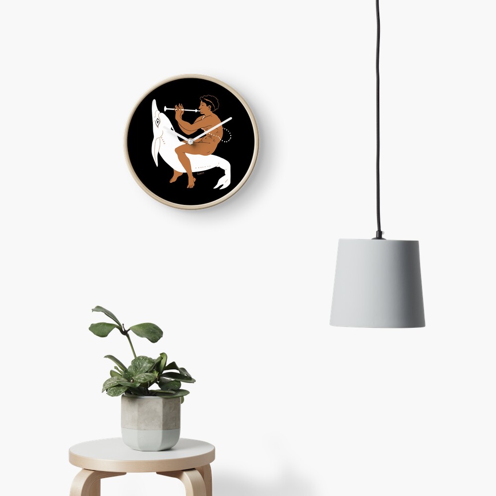 Etruscan Youth Riding Dolphin Clock