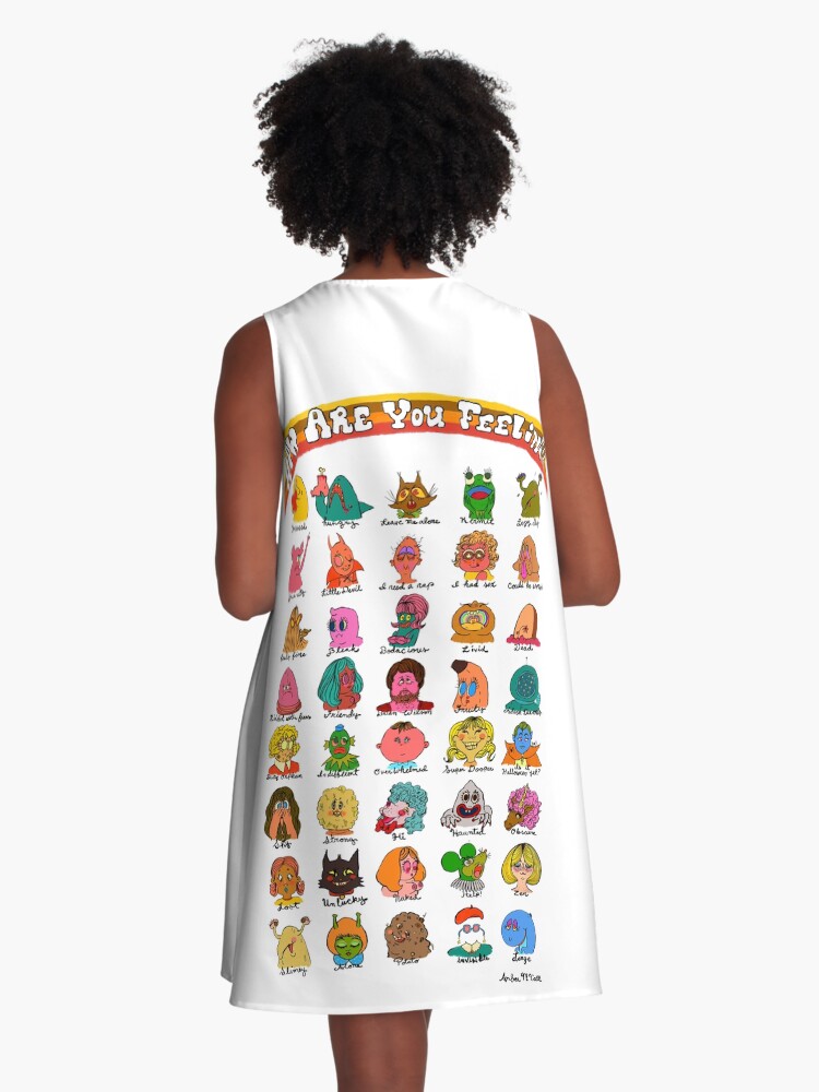 Thumbnail 3 of 4, A-Line Dress, feelings chart deluxe designed and sold by ambermccall.