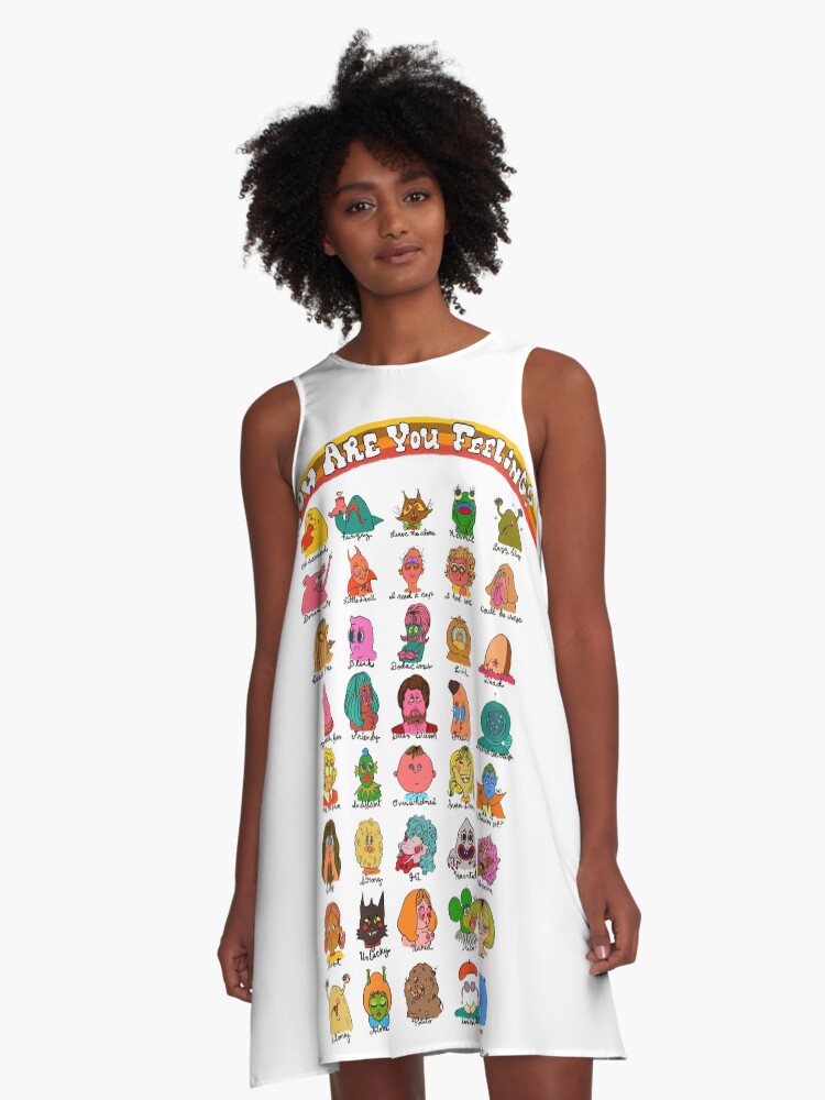 Thumbnail 1 of 4, A-Line Dress, feelings chart deluxe designed and sold by ambermccall.