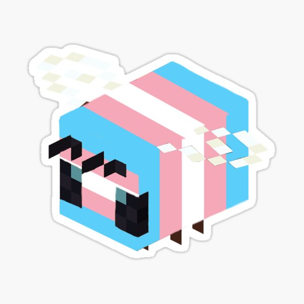 Transgender Pride Minecraft Bee Sticker By Nofandominpart Redbubble