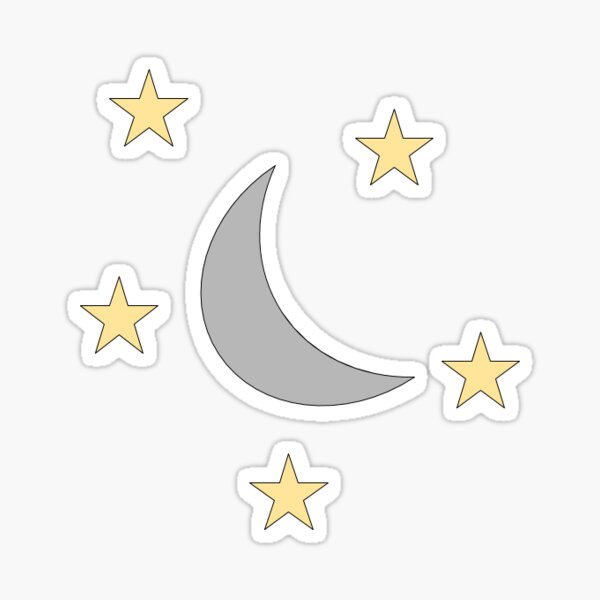"Moon and Stars Stickers " Sticker by Redbubble