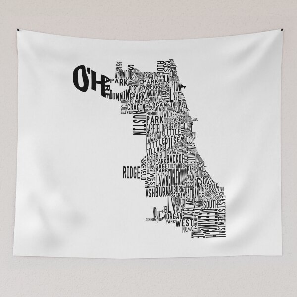 Item preview, Neighborhoods of Chicago - Black Letters designed and sold by samvschantz.