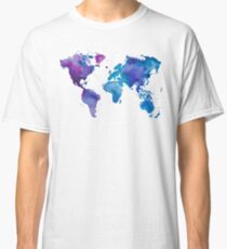Watercolor Map of the World Classic T-Shirt