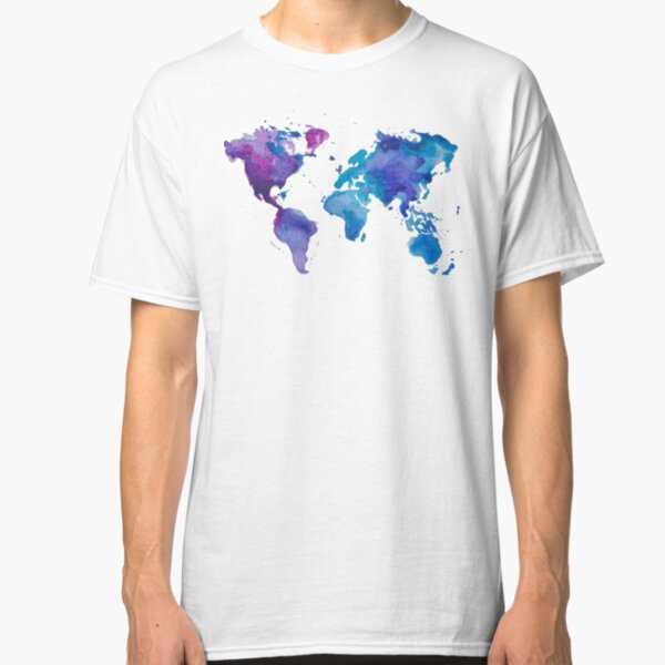 Watercolor Map of the World Classic T-Shirt