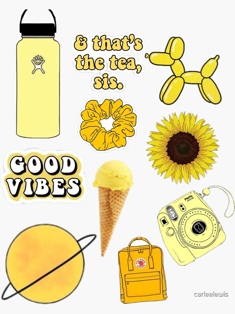 "VSCO Sticker Pack (yellow edition)" Sticker by carleelewis Redbubble