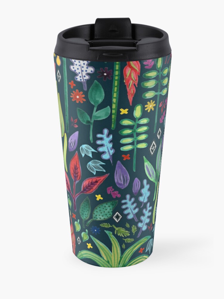 Alternate view of Jungle Flora - watercolour pattern by Cecca Designs Travel Mug